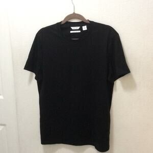 Calvin Klein WomensTee Shirt Black Sz s/ch Cotton Like New